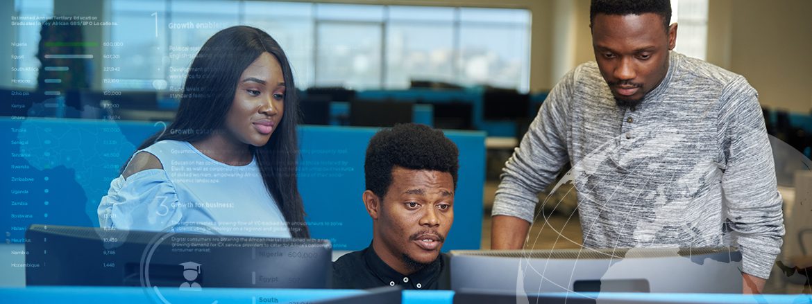 Three African Tech Support Engineers at the Tek Experts office
